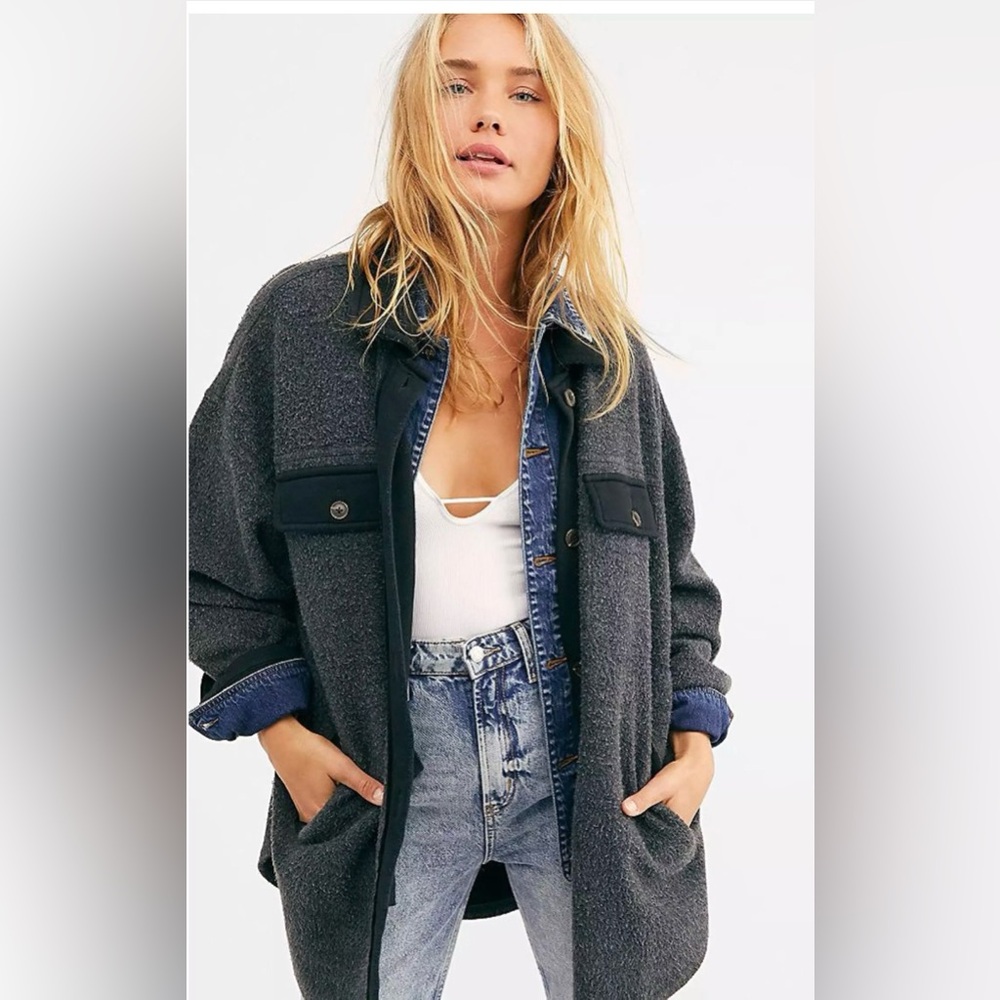 Free People Ruby Reverse Fleece Jacket Medium